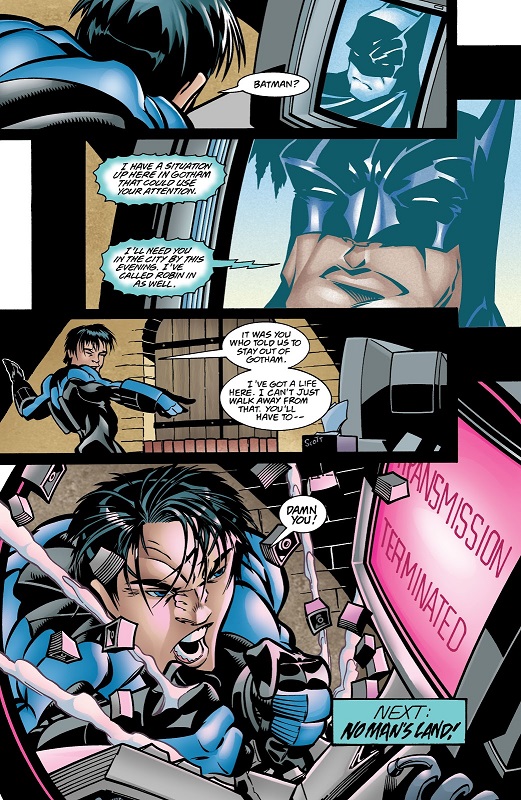 La colère de Nightwing, en écho à celle du lecteur… Dixon veut peut-être faire passer un message ? © DC Comics