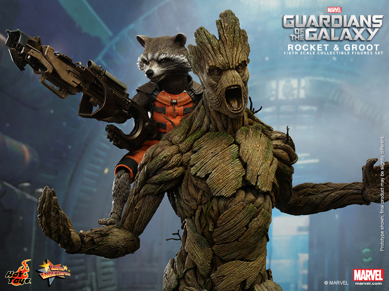 Rocket Raccoon & Groot : Les deux vraies stars du film sont deux personnages de synthèse (ici en figurines) ! 