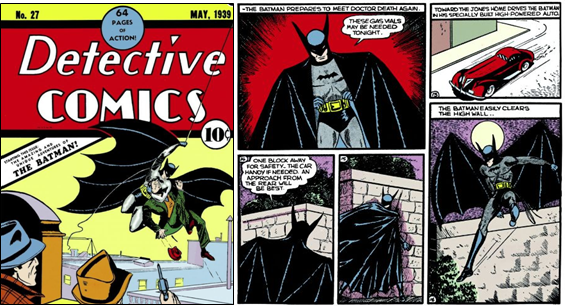 En 1939, le Batman d'origine par Bob Kane