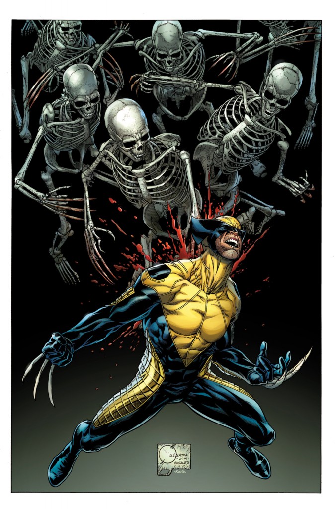 Griffes en os et costume étrange...Variant cover par Joe Quesada