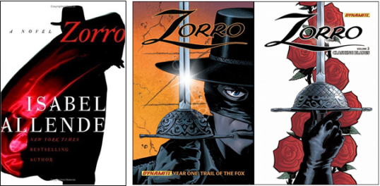 Zorro d'Isabel Allende et les tomes 1 & 2 de Matt Wagner 