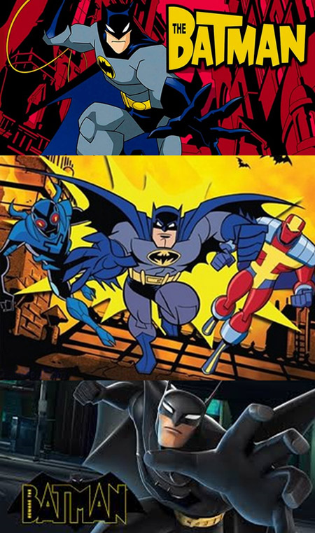 Les concepts des séries suivantes : Batman plus jeune, Batman avec des potes, Batman avec une gueule bizarre…