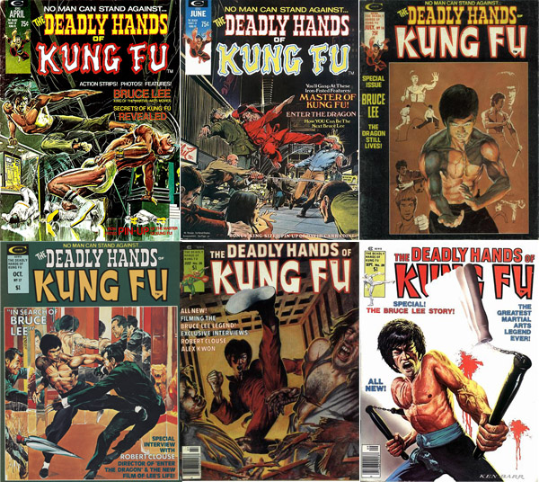 De 1974 à 1977, Bruce eut régulièrement sa place en couverture des 33 numéros de Deadly Hands of Kung Fu