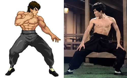 Fei Long, personnage de Street Fighter, un des nombreux clones de pixels de Bruce Lee