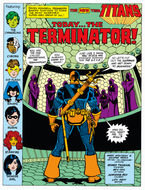 Deathstrok the terminator le premier ennemi des Jeunes Titans !