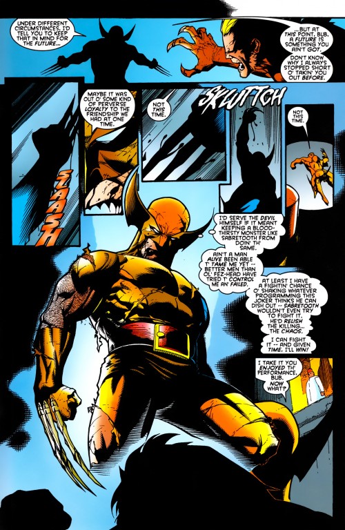 En une page, Logan accepte de réintégrer son adamantium qu'il a si souvent rejeté....