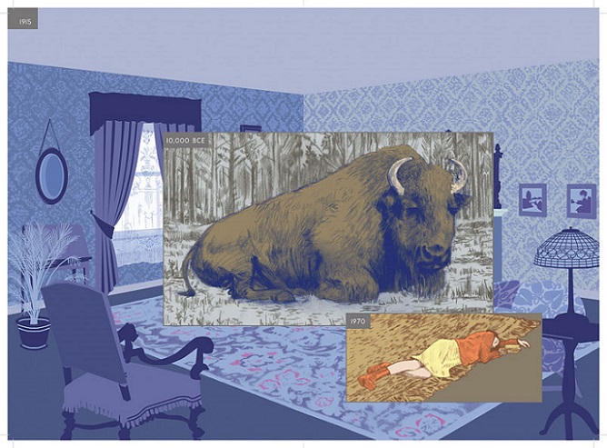 Le bison trônait dans le salon… une référence à Bunuel et Dali ?