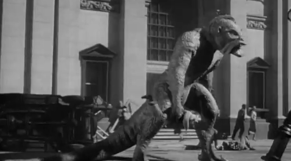 L’Ymir, une creation de Ray Harryhausen pour le film The Beast  from 20.000 fathoms   /photo libre de droits / source : https://fr.m.wikipedia.org/wiki/Fichier:20_million_miles_to_earth_(1957)_Ymir.png 