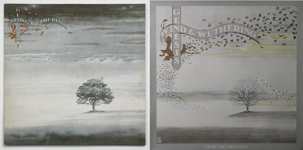 Wind and Wuthering par Genesis. A gauche, la pochette, à droite, le dos.