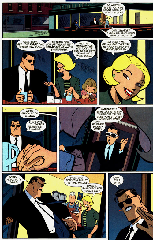 Pour se déguiser, Bruce Wayne a mieux que les lunettes de Clark Kent : la moustache de Malone !