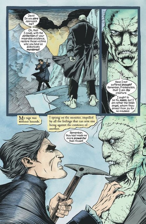 Le créateur Frankenstein et sa créature