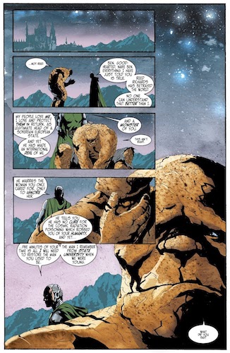 Grimm ne reste pas de marbre face aux arguments de Doom  © Marvel Comics