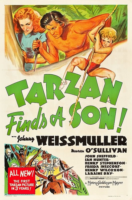 Tarzan de père en fils.  © MGM.  Source : Wikipedia https://fr.m.wikipedia.org/wiki/Tarzan_trouve_un_fils