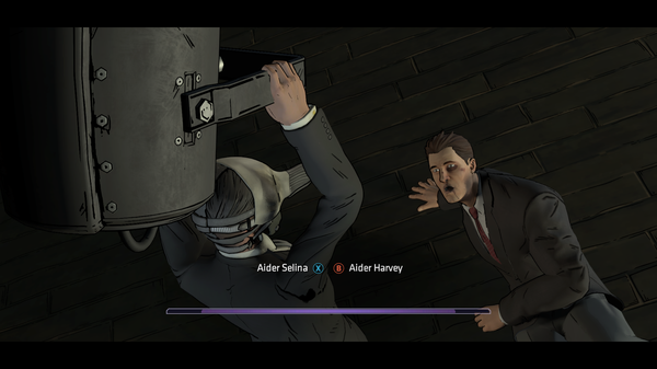Le Pingouin menace Harvey Dent ©Telltale Games Source : jeuxvideo.com http://www.jeuxvideo.com/screenshots/451777-0-0