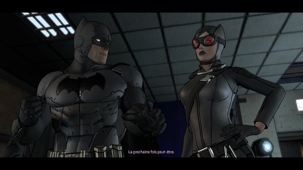 Batman et Catwoman font équipe face à un mystérieux cerveau criminel, même si leur relation reste toujours aussi chaotique ©Telltale Games Source : jeuxvideo.com http://www.jeuxvideo.com/screenshots/451777-0-0