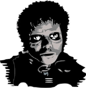Le roi de la pop grimé en zombie. Source : https://en.wikipedia.org/wiki/Michael_Jackson%27s_Thriller_(music_video)