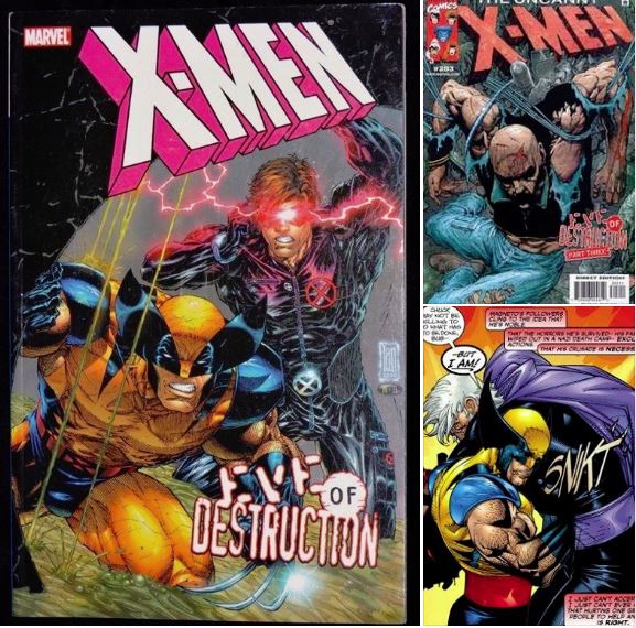 Accompagné par un Cyclope de plus en plus violent, Wolverine élimine un Magneto complètement barré qui a violemment torturé le Pr X. C'est juste avant l'arrivée de Morrison et accessoirement le script de PLANET X, non ?  Marvel Comics