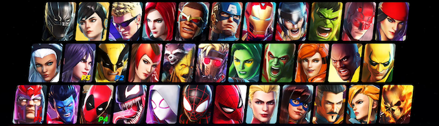 Le roster au moment de la sortie du jeu (d’autres personnages arriveront ensuite via DLC) J’ai beaucoup aimé Black Widow, Elektra, Storm, Psylocke, Gamora, Crystal, Diablo, Spider-man, Dr Strange, Venom et Ghost Rider. Vous voyez le souci quand il faut s’en tenir à 4 ? source : superherohype.com ©Koei Tecmo