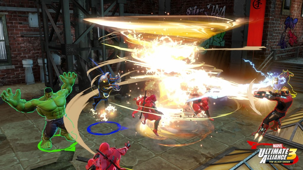 Tornade et Star-lord font une attaque synergique en combinant feu et vent source : gamekyo.com ©Koei Tecmo