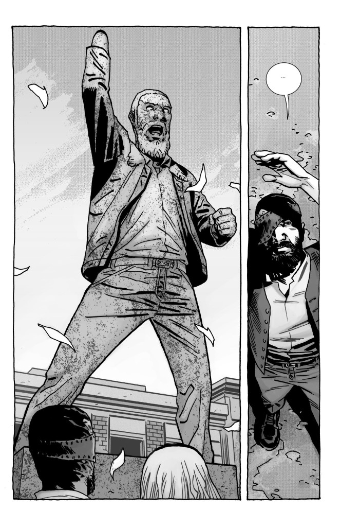 L'ironie de Kirkman : sous forme de statue, Rick Grimes ressemble à un Zombie ! © Image Comics