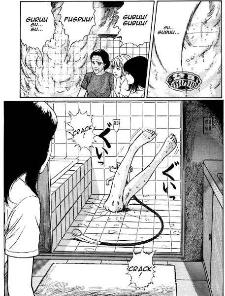 Qu’est-ce qui se planque dans les canalisations ?  Copyright La femme limace : Namekuji no Shōjo © 1991 Junji ITO