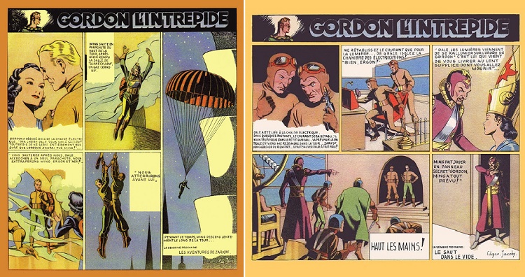  Exemples de planches (superbes) de la série Flash Gordon par E.P. Jacobs