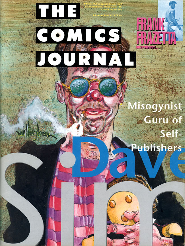 Couverture du COMICS JOURNAL #174 par Bill Willingham  Copyright Fantagraphics Books Inc